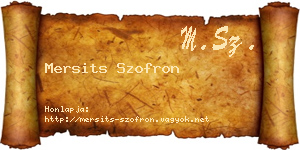 Mersits Szofron névjegykártya